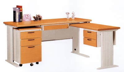 鋼木150L型辦公桌